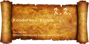 Kenderesi Kinga névjegykártya