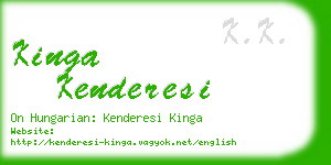 kinga kenderesi business card